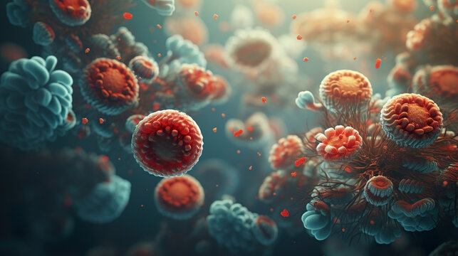 Computer-Generated Image of Bacteria. Generative Ai