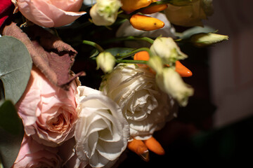 Closeup view of a bouquet of flowers	