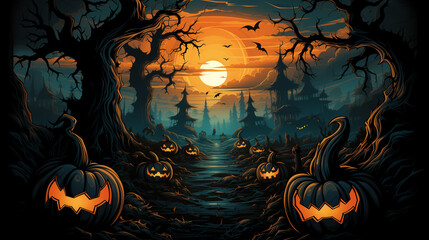 A spooky Halloween vector design element set featuring intricately designed. Generative ai.