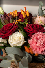 Closeup view of a bouquet of flowers	