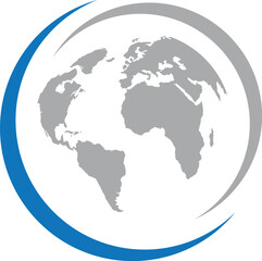 Fototapeta na wymiar America Continent Map Globe logos of the Globe on a white background
