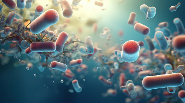 Computer-Generated Image of Bacteria. Generative Ai