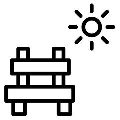 bench with sun line