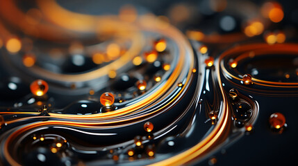 Fluid oil texture vertical flow direction, sharp focus gold color. Generative ai. - obrazy, fototapety, plakaty