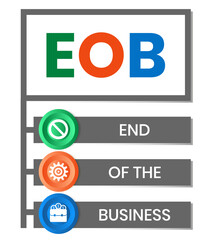 EOB - End Of the Business acronym. business concept background. vector illustration concept with keywords and icons. lettering illustration with icons for web banner, flyer, landing page