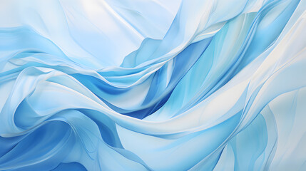 Abstract blue floating fabric wave watercolor design wallpaper
