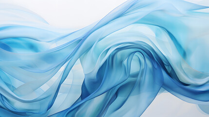 Abstract blue floating fabric wave watercolor design wallpaper