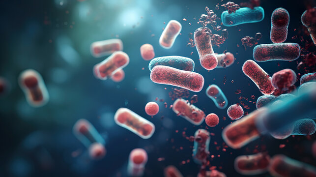 Computer-Generated Image of Bacteria. Generative Ai