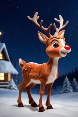 Obraz na płótnie Canvas Red Nosed Reindeer