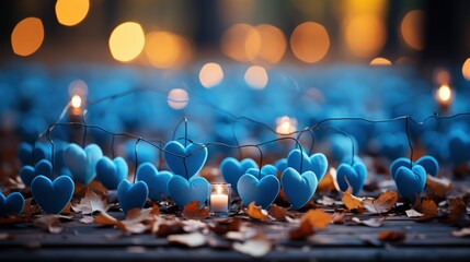 Hanging Blue Hearts Saint Valentines Day,Valentine Day Background, Background For Banner, HD