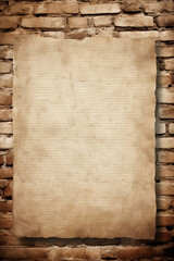 A blank note on a wall of bricks for backdrop and design