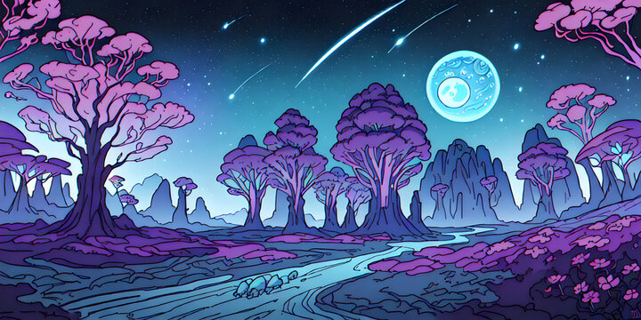 Amazing landscape of alien planet