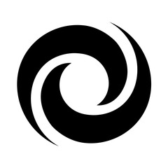 A logo for a company featuring a spiral design in black color on white background