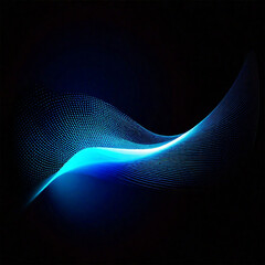 Futuristic technology wave background with glowing particles. Vector illustration.