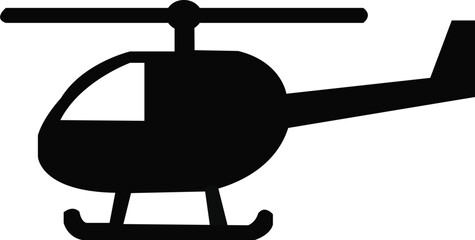 helicopter icon one fly black - obrazy, fototapety, plakaty