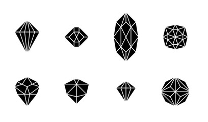 Gem stone collection - faceted diamond set - obrazy, fototapety, plakaty