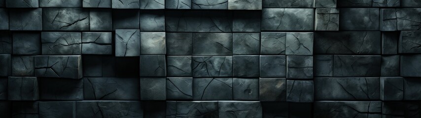 Aged and Weathered Dark Gray Wall with Illuminated Section - obrazy, fototapety, plakaty