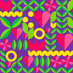 Geometry minimalistic seamless pattern with simple shape and figure. Abstract vector poster for web banner,  branding package, fabric print, textile, wrapping