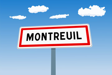 Obraz premium Montreuil city sign in France
