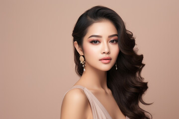 Pretty Asian woman close up