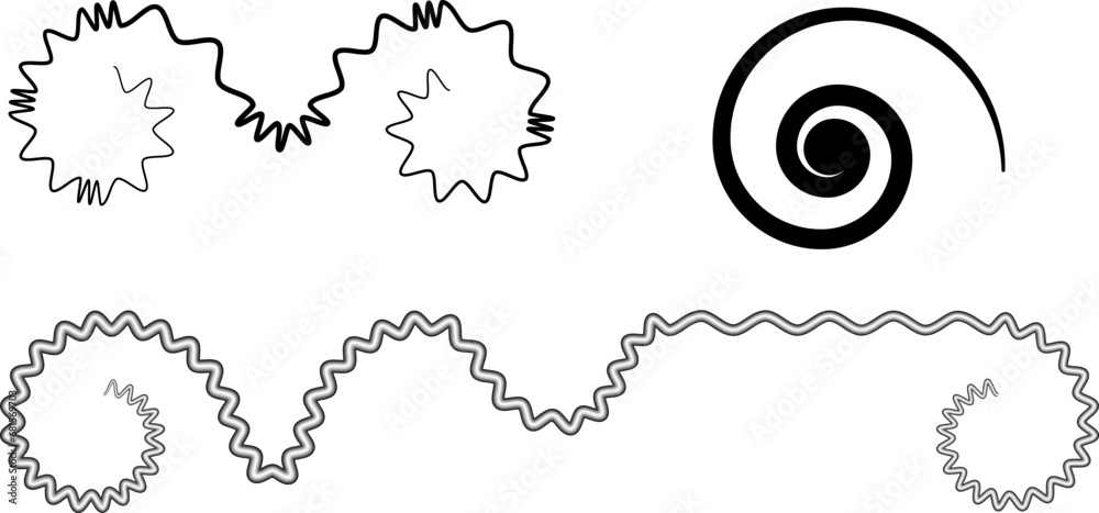 Fototapete wave curve, flow pattern, vector design element. abstract dynamic stroke, linear graphic rays. sound