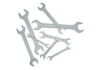 Open-end wrenches isolated on white background