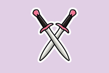 Sword Knight vector illustration. Holiday object icon concept. Metal sword for game vector design. Metal war sword icon design.