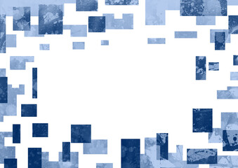 青色の四角が並ぶ背景素材