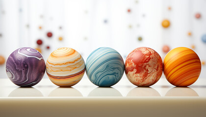 Obraz premium A vibrant collection of colorful Easter eggs in various patterns generated by AI