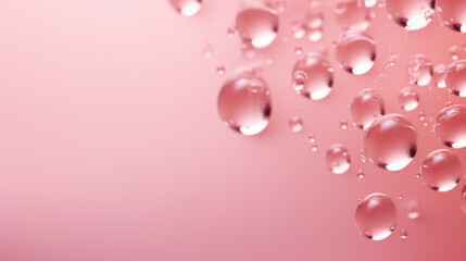 Drops photo, pastel pink background photo, Generative AI
