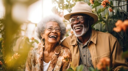 Serene moments for a senior couple in their backyard.