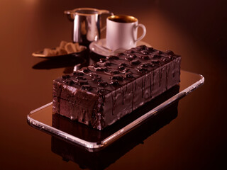 Cafe, Schokokuchen, Schokolade, Kuchen, isoliert