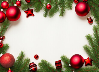 Naklejka na ściany i meble Christmas background with snowflakes and christmas tree, vector illustration