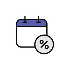 Calendar icon design with white background stock illustration