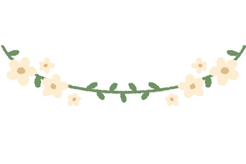 floral daisy flower cute minimal watercolor hanging border frame spring summer wedding day baby shower birthday decoration