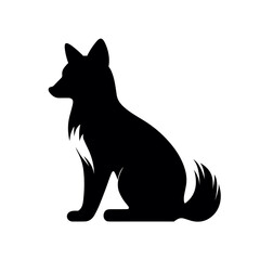 Fox black icon on white background. Fox silhouette