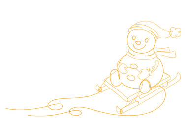 illustration vector snowman. greeting winter season christmas celebration background