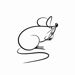 Mouse animal illustration vector isolated on white background