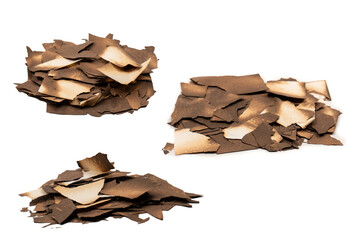 Burnt paper isolated on a white background.