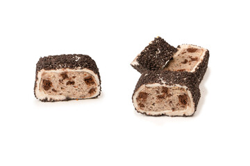 Sweet roll with chocolate and nuts, turkish sweets.