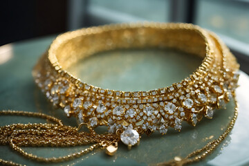 Yellow gold jewelry set for those with refined taste