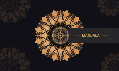 Modern luxury mandala with golden background
