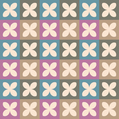 Abstract Flowers Seamless Pattern Floral Wallpaper Vintage. Geometric flower Background