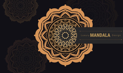 Modern luxury mandala with golden background