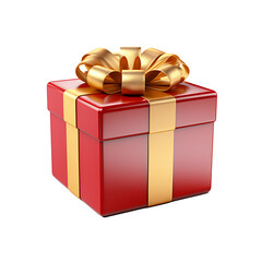 3d Cute Gift box Chirtsmas on white background.