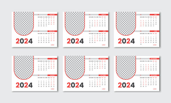 Simple and minimalist new year calendar design template