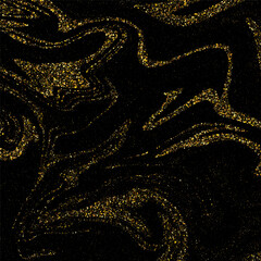 Dark background with bright gold dust confetti. Design element