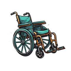 Fototapeta na wymiar Hand drawn wheelchair. Wheelchair for disabled person