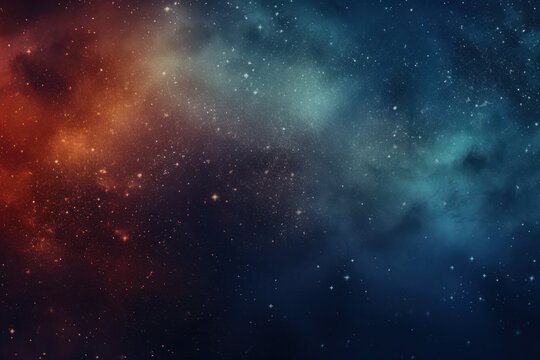  a space filled with lots of stars next to a sky filled with lots of bright orange and blue stars on top of a dark blue space filled with lots of stars. © Shanti