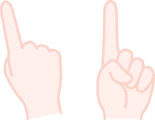 人差し指　指をさす　シンプル